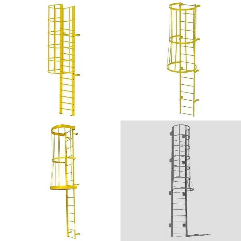 250kg Heavy Duty Industrial Cage Ladder Durable Household Step Ladder for Emergency Escape Maintenance High Capacity