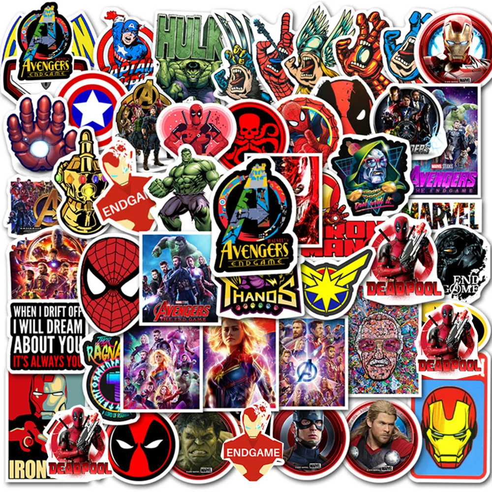 10/30/50PCS Disney Mix Marvel Superheroes Cartoon Sticker DIY Guitar Laptop Luggage Skateboard Graffiti Decals Fun for Kid