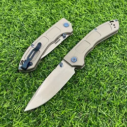 BM 748 Narrows Tactical Pocket Knife D2 Blade Outdoor Utility Stonewashed Defense Camping Folding Knives Hunting EDC Tools