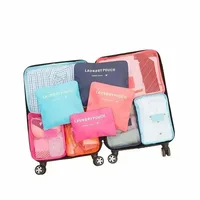 6pcs Set Travel Storage Bags Suitcase Packing Set Storage Cases Portable Luggage Organizer Clothes Shoe Foldable Organizer 6