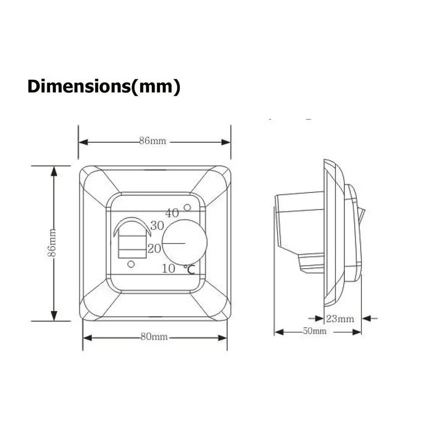 E2 New Universal Mechanical Floor Heating Thermostat AC 230V Electronic Dual Room Home Warm Temperature Controller Retardant PC