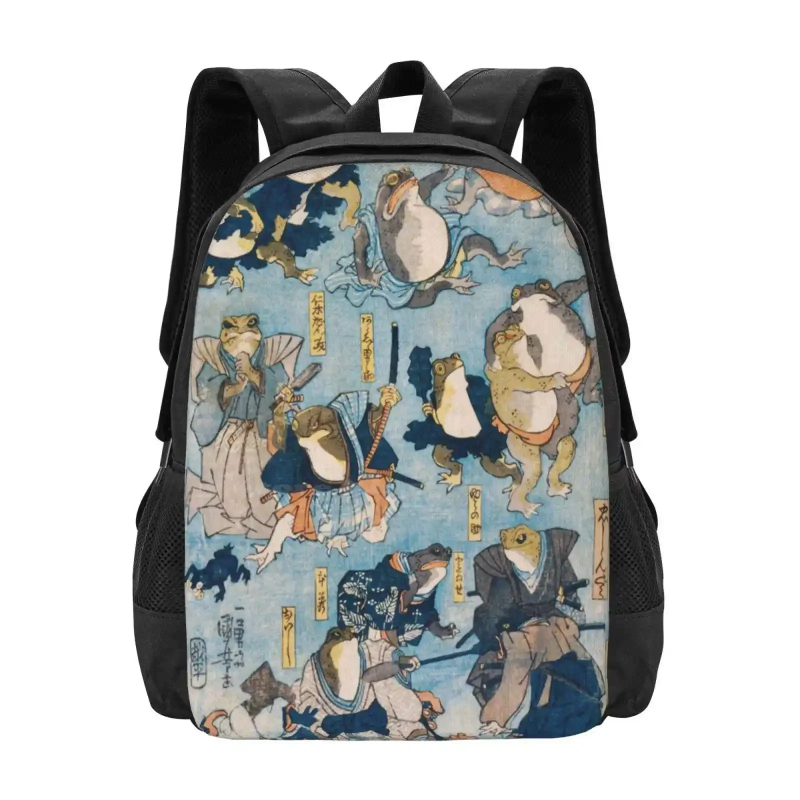 

Feudal Frogs Hot Sale Schoolbag Backpack Fashion Bags Feudal Toads Kabuki Cute Frog Top Japanese Frogs Samurai Frogs Japanese