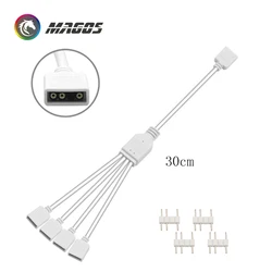 3 Pin 4Pins RGB LED Tape Connector 1 To 1 2 3 4 5 Plug Power Splitter Cable for PC Motherboard AURA RGB Tape Female Connec