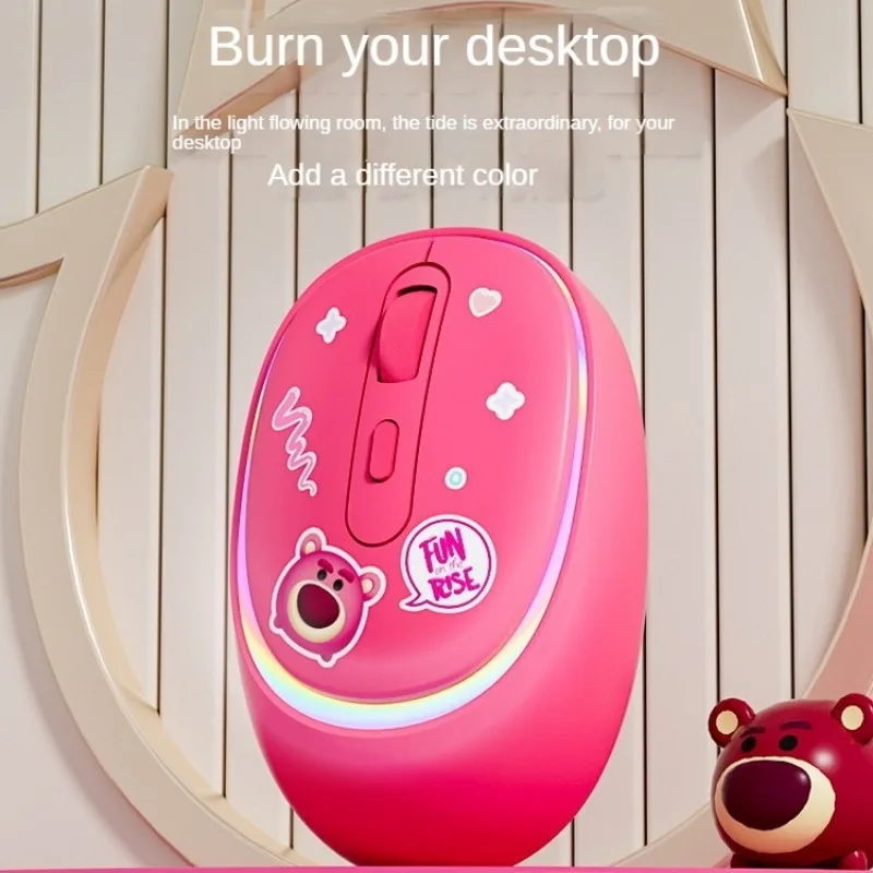 디즈니 미키 마우스 무선 마우스, 노트북 PC용, 블루투스, RGB 충전식, 무선 컴퓨터, 사일런트 마우스, LED 백라이트, 신제품