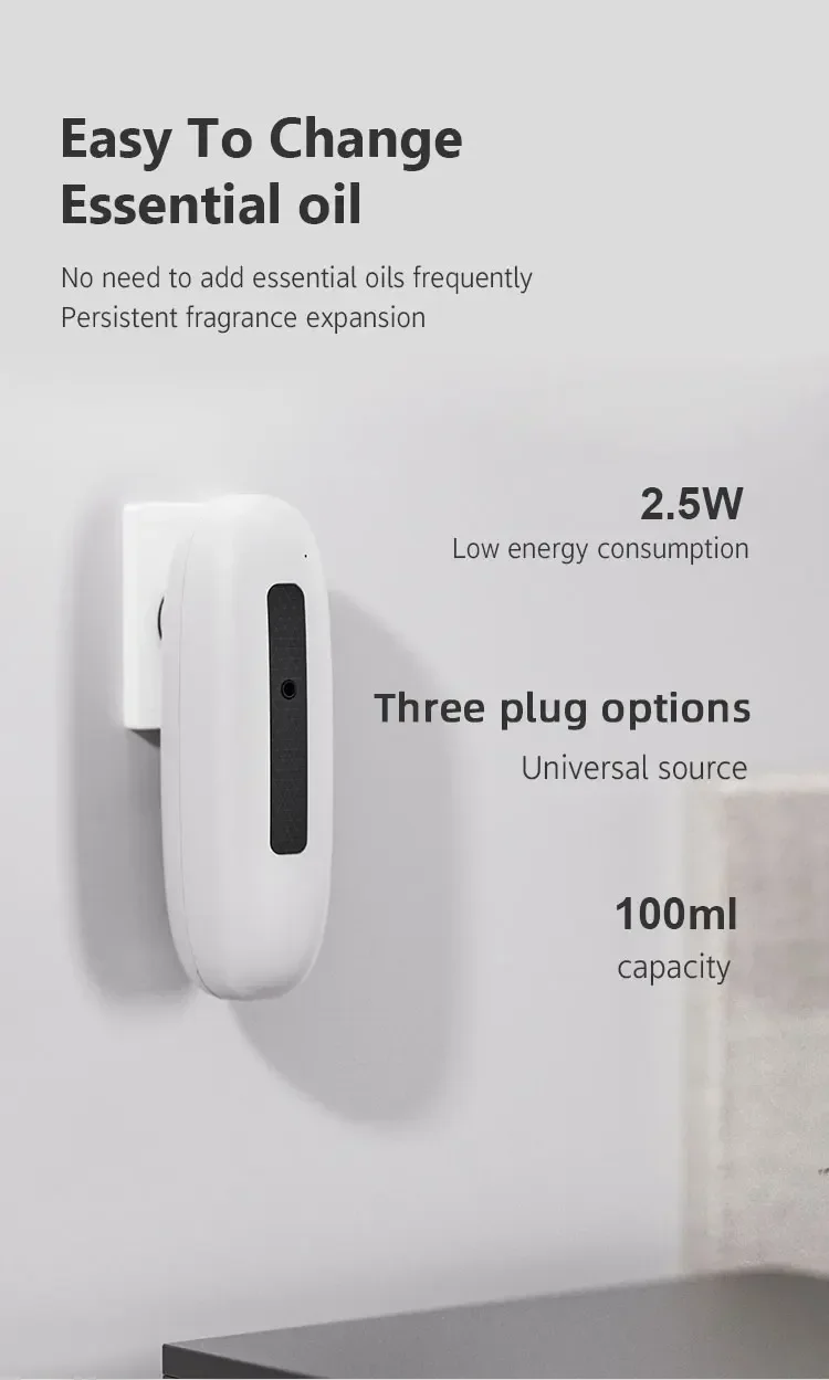 Home Low Noise Smart Electric Wall Plug In Scent Diffuser Bluetooth Control Aroma Machine