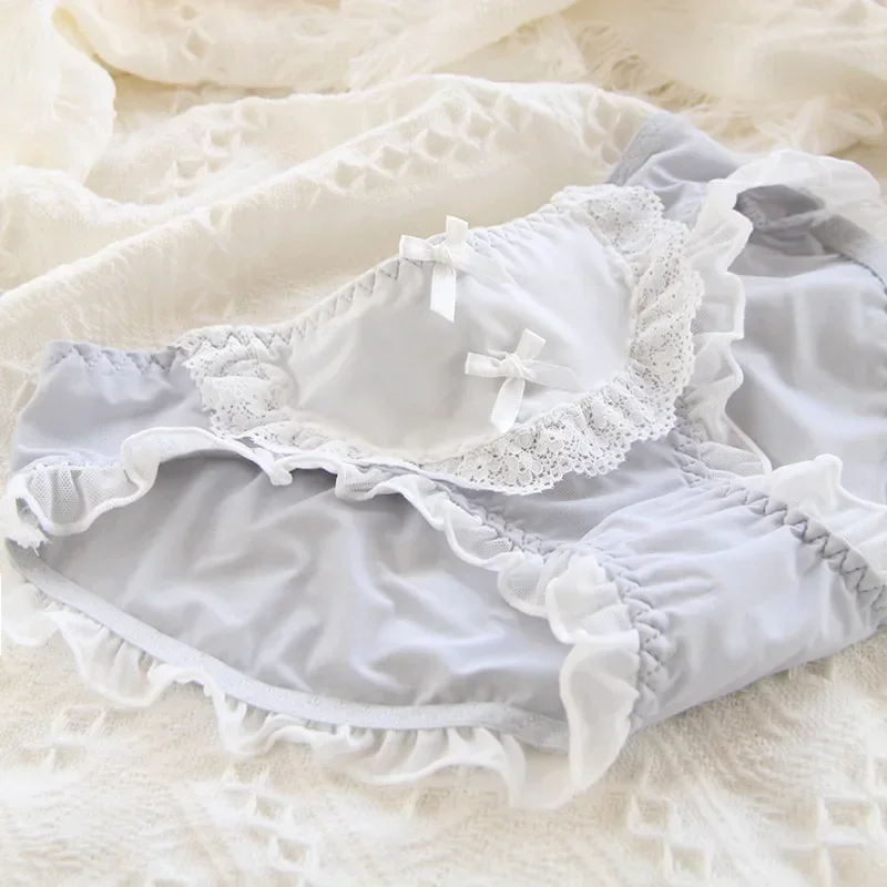 Lolita Panties Lace Mid-waist Panties Japanese Bow Dress Student Cute Women\'s Panties Floral Soft Lingerie Sexy Fashion Briefs