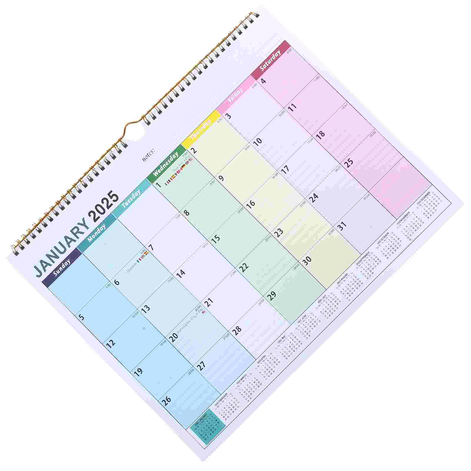 2025 18 Months Wall Calendar 2025 2026 Monthly Hanging Paper Daily Use Office Home Decor Materials Practical