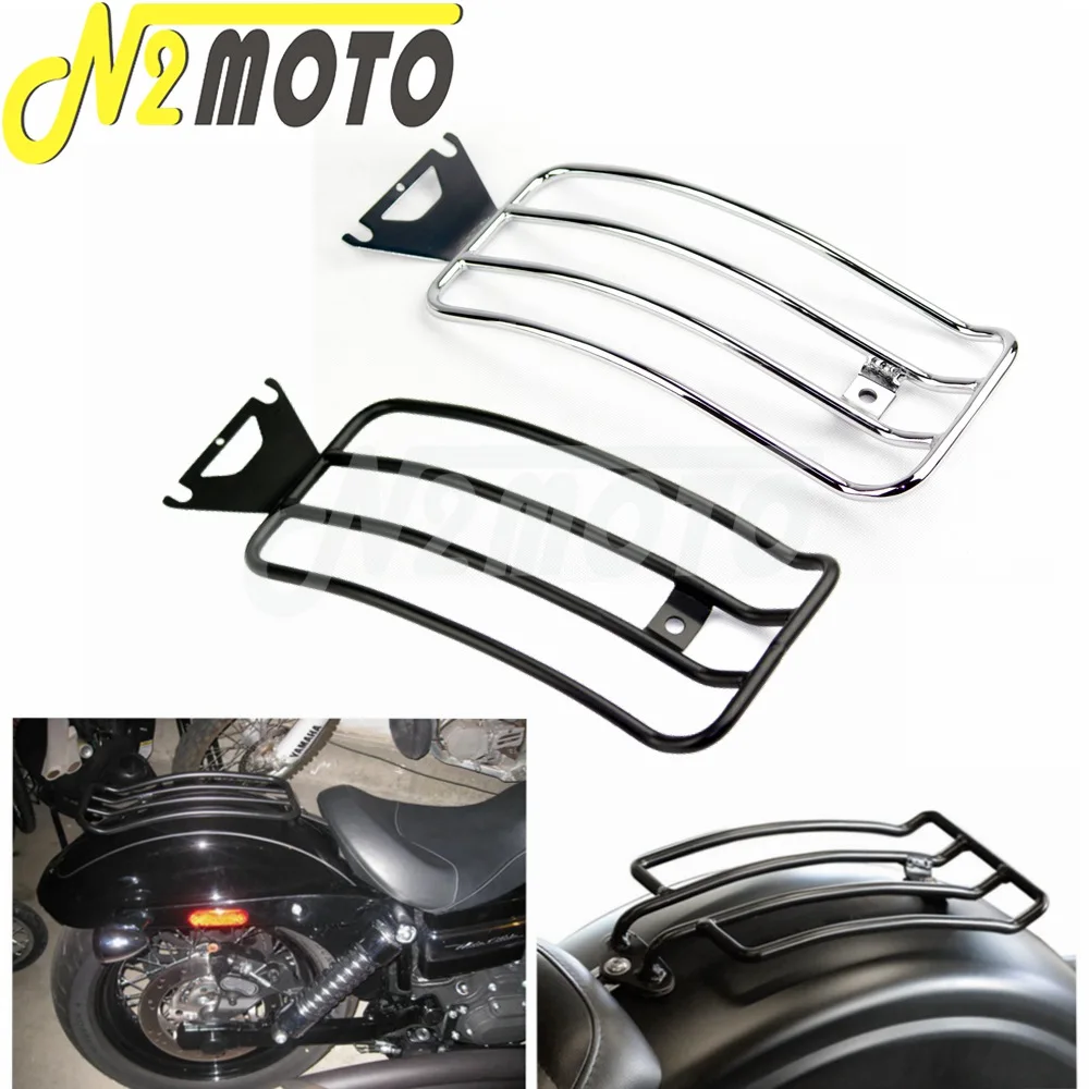 

Black Motorcycle Steel Luggage Rack Rear Passenger Solo Seat for Harley Touring FLHT FLHR FLHX FLT Road King Electra Glide 98-04