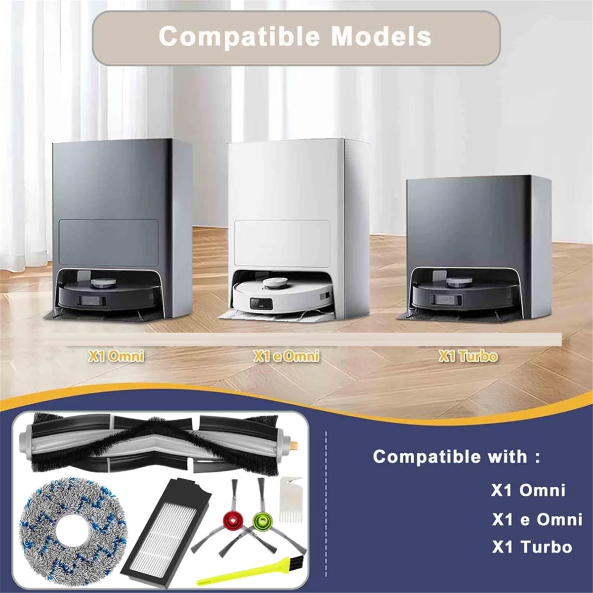 

Accessories for ECOVACS Deebot X1 Omni/T10 Omni, X1 Turbo Replacement Parts for Include Main Brush, HEPA FiltersJADD