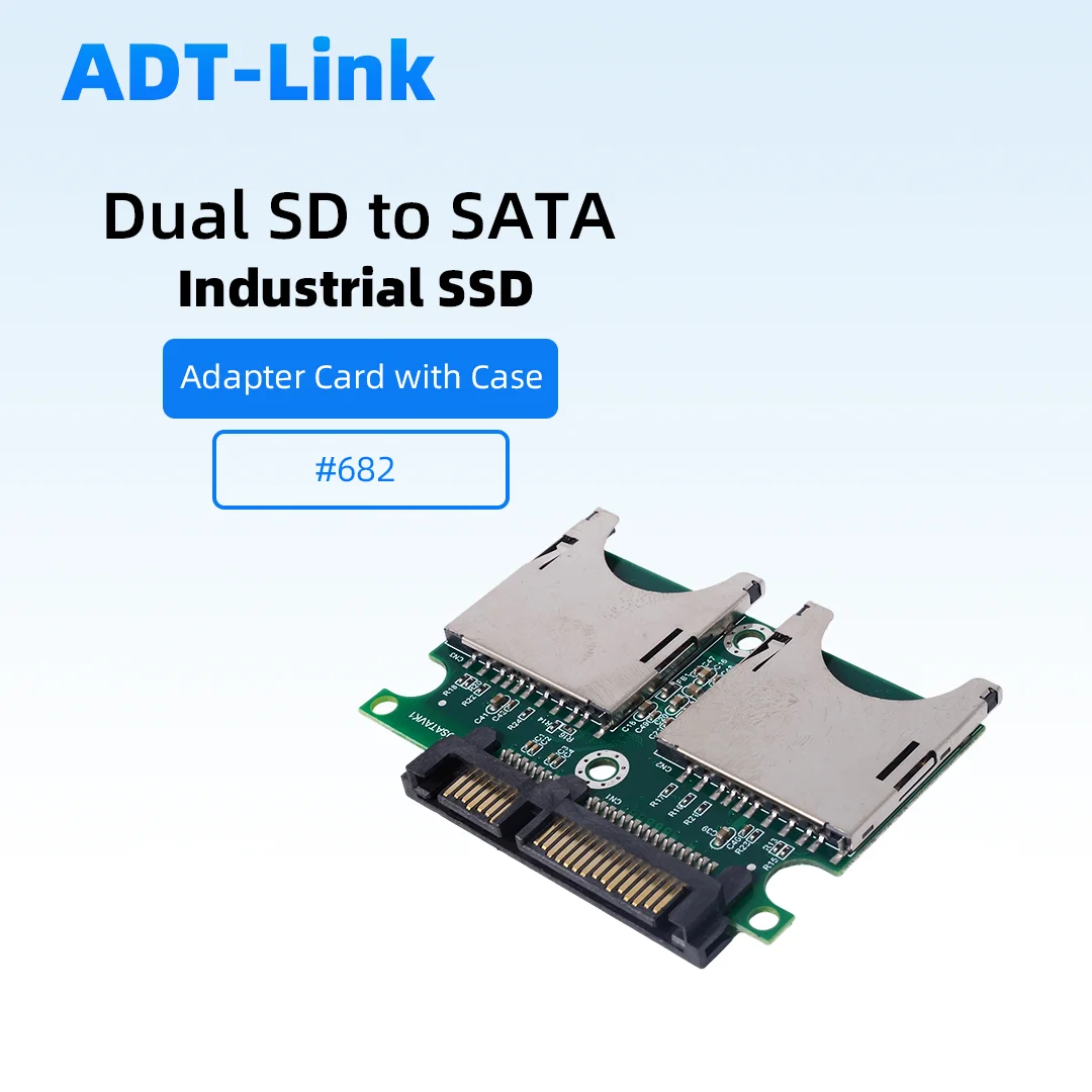 2 Dual SD To SATA SSD Converter Industrial Embedded Storage, 150/300MB/s, RAID 0, 256GB, Plug and Play for Industrial Control