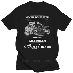 Men's Cool Short-Sleeve T-Shirt Never go faster than your Guardian angel can go tshirt men teenager cotton tee shirt fashion top