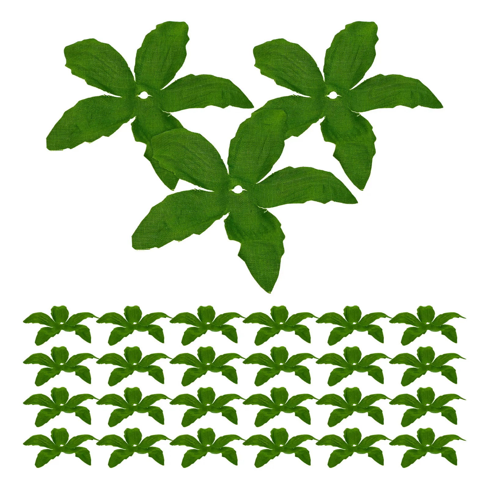 30 pièces de calyces artificiels verts en tissu, sépales de simulation pour bouquet de fleurs, fournitures pour arrangements floraux DIY