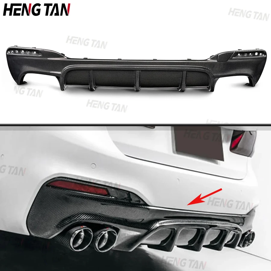 For BMW 5 Series M5 F90 G30 G38 540i 530i Carbon Fiber Car Rear Bumper Lip Diffuser Spoiler Parts Upgrade Body kit