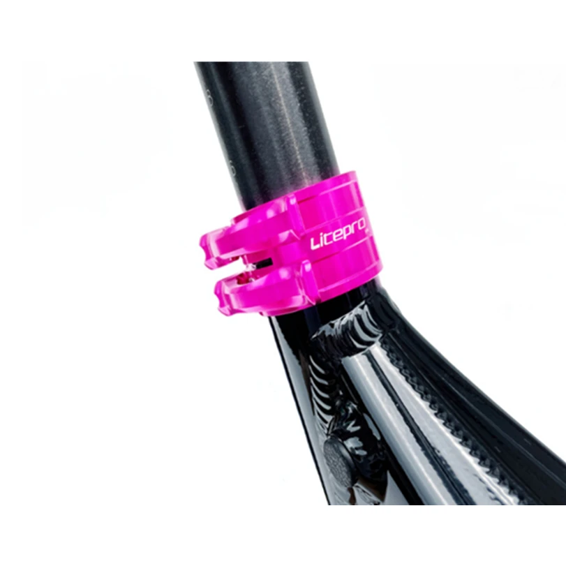 Litepro Seat Tube Clamp Double-Layer Adjustment Buckle Titanium Shaft Quick Release Seat Tube Clamp 34.9mm Rod Clip For birdy Bi