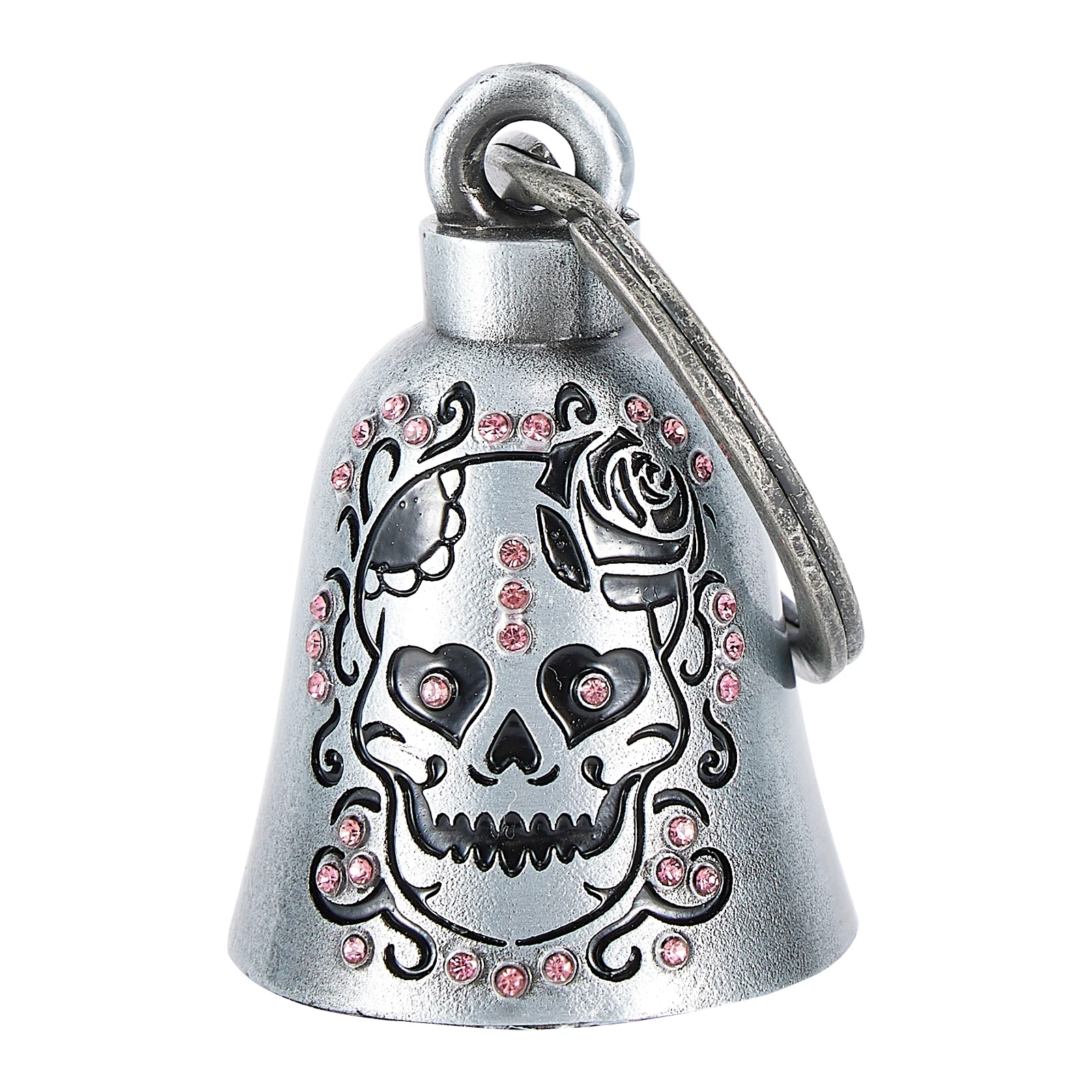 

3D SKULL BLING Motorcycle Bell Guardian Angel Drive Away Gremlin, Biker Bell for Men Women Rider Riding, Good Luck Gift