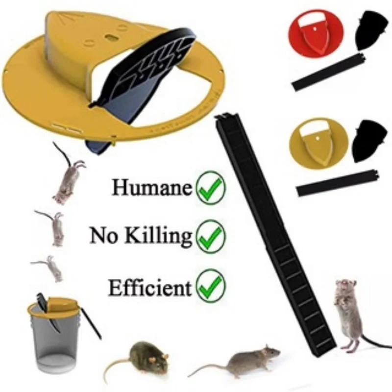 New Plastic Mouse Trap Reusable Smart Flip Rat Trap Slide Bucket Lid Quick Effective Sanitary Safe