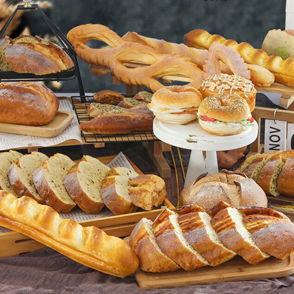 

bread artificial food props restaurant Kitchen showcase cabinet bakery shop store decor simulation Toast fake bread model