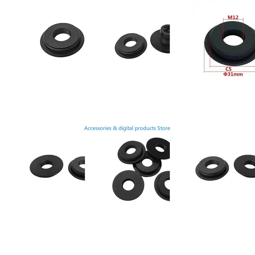 77JD Sturdy C/CS to Mount Lens Adapter Ring Extension Tube for CCTV Security CCD TVI CVI Box Camera Black Color Aliminum