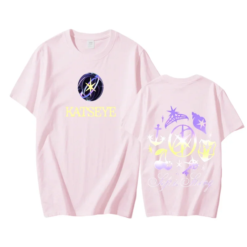 KATSEYE 2025 جديد تي شيرت 100% القطن الهيب هوب بلايز كم الذكور الطباعة فاسق تي شيرت القوطية الشارع الشهير عالية الجودة O-neckTops