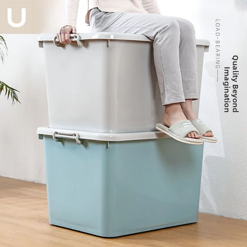 

Large Clothes Storage Box Plastic Wheels Cover Included Underbed Organizer Box Creative Sle Home Storage Tools for Bedroom