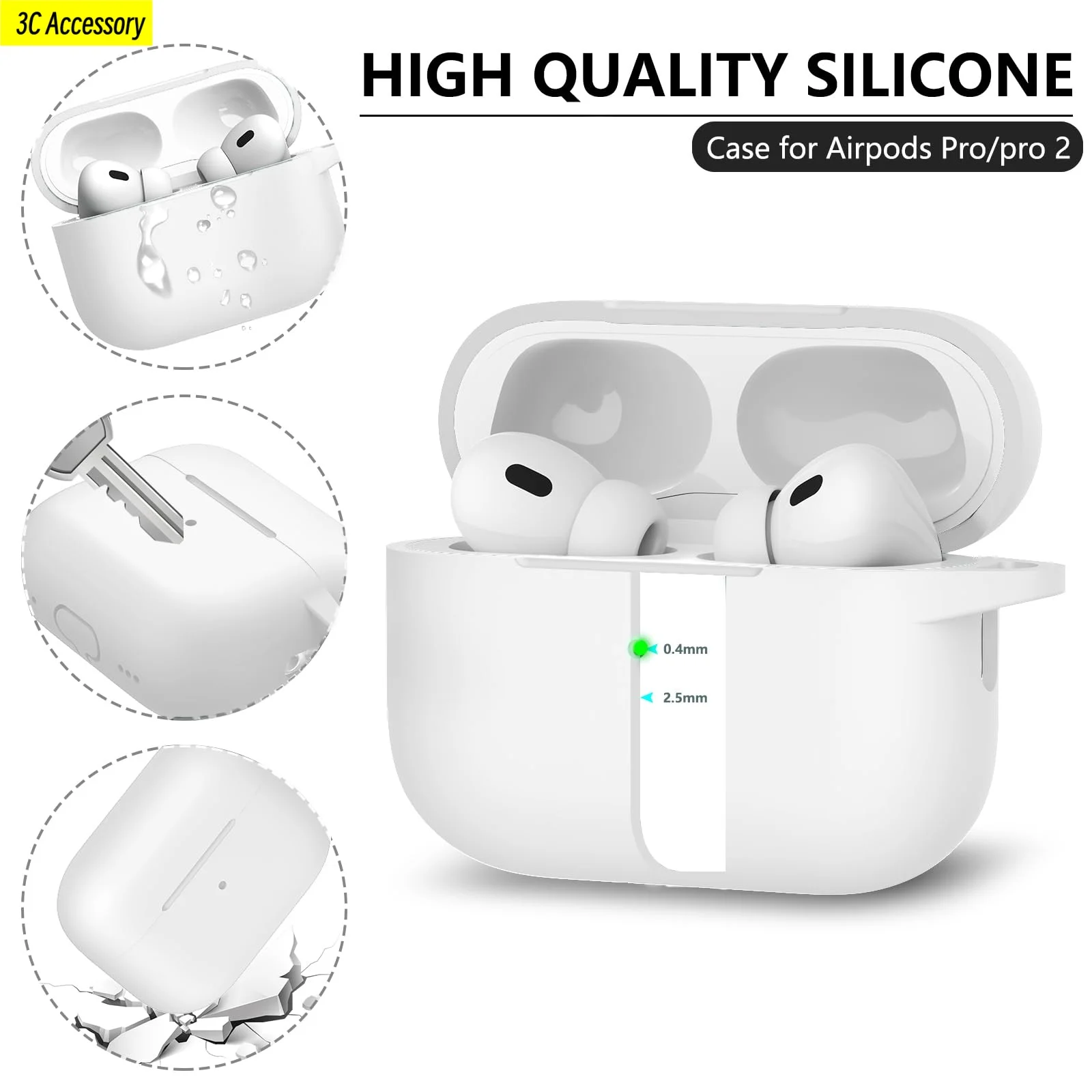 เคสสําหรับ Airpods Pro 2 3 เคสหูฟังป้องกัน Funda【4 IN 1】อุปกรณ์เสริมหูฟังสําหรับ Apple AirPods 4 3 Pro 2nd Funda กรณี