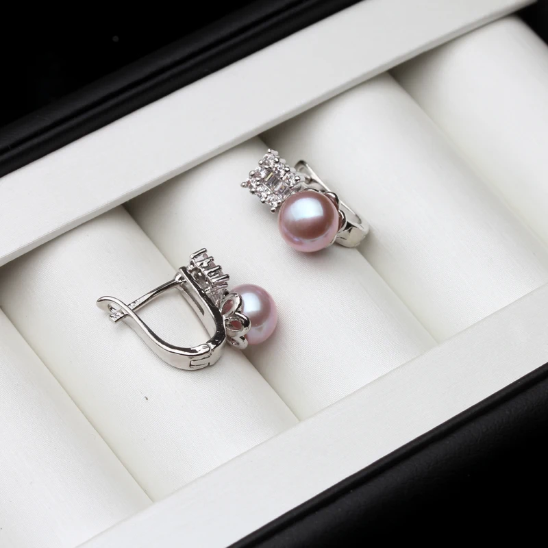 Freshwater Pearl Earrings For Women,925 Sterling Silver Natural Pearl Earrings Jewelry Clip Earrings Wedding Gift