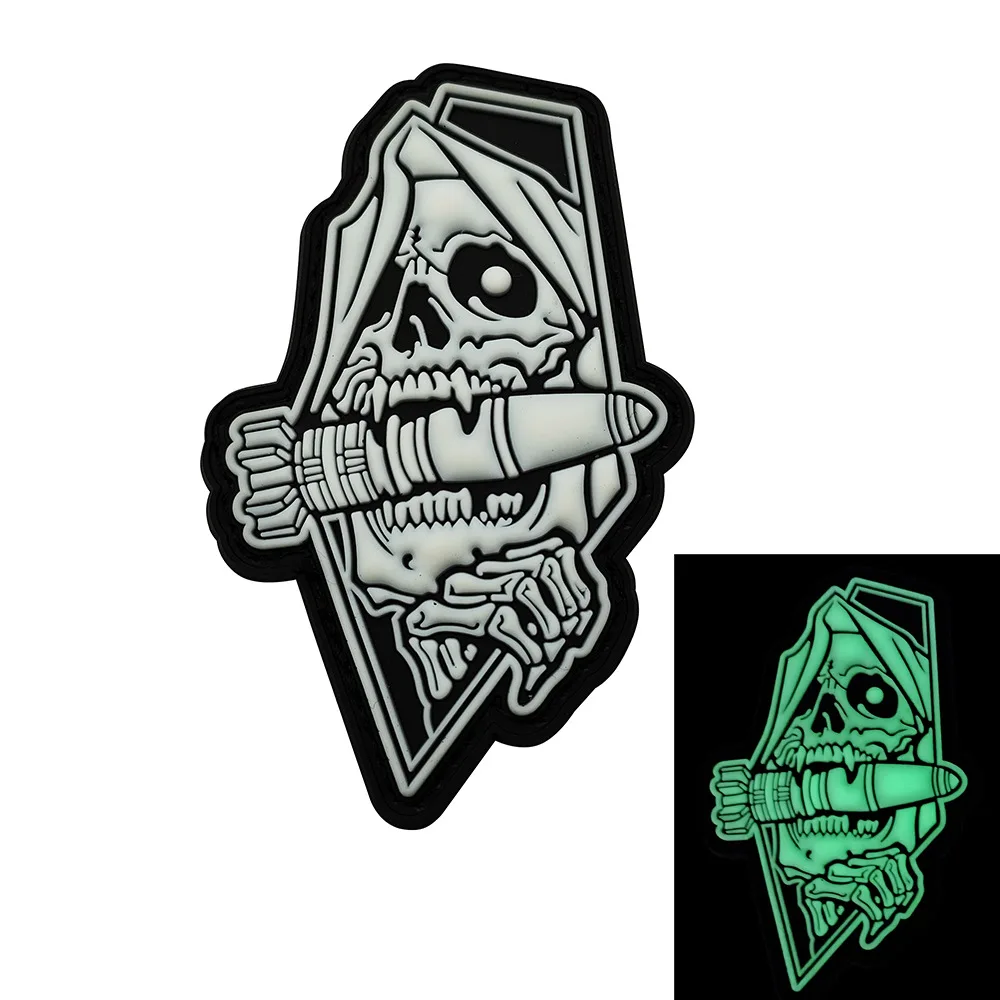 Death Military PVC Patch Armband Badge Sticker Decal Applique Embellishment Decorative Morale Tactical Rubber Patches