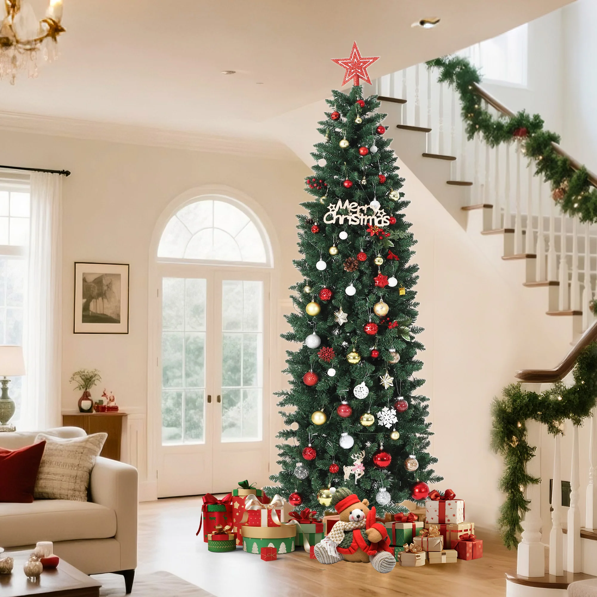 Pre-Lit Pencil Christmas Tree, - огляд і ціна Lighting Decoration Stand