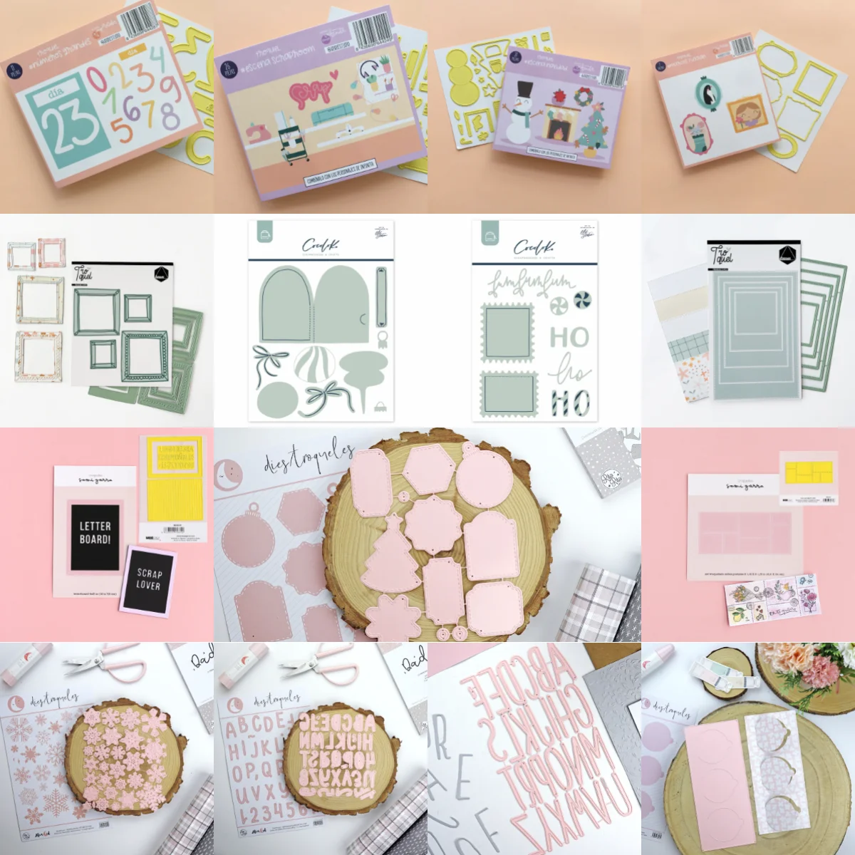 Listopad 2024 Różowa seria metalowych wykrojników do scrapbookingu DIY, kartek papierowych do albumów, rękodzieła dekoracyjnego, wykrojników do wytłaczania