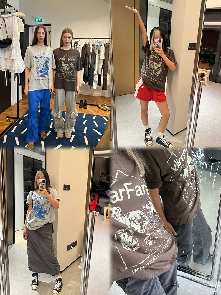 

Футболка Super Cute Doggies Gathered свободного кроя из чистого хлопка с короткими рукавами, повседневная летняя футболка с принтом для мужчин и женщин