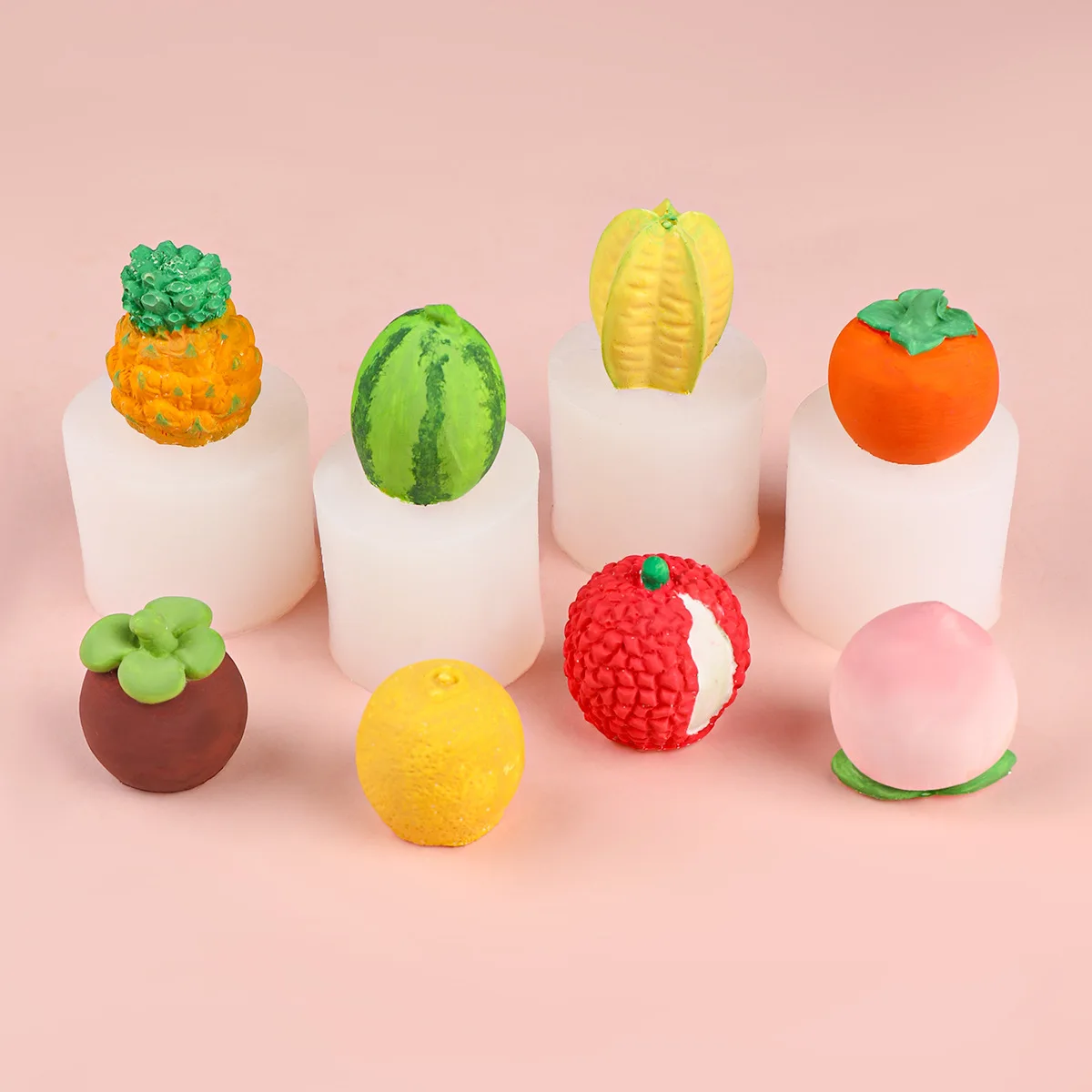 Mini 3D Fruit Silicone Mold for Epoxy Resin Craft Cute Pineapple Strawberry Mango Soap Candle Making DIY Handmade Tool