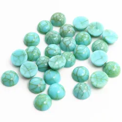 40pcs/lot 8mm 10mm turquoise blue Colors Natural Cracked Style Flat back Resin Cabochons For Bracelet Earrings accessories