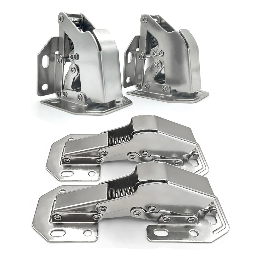 2/4-Pack Hidden Hinges for Cabinet Doors Frameless Cabinet Hinges Concealed Surface Mount Cabinet Hinges