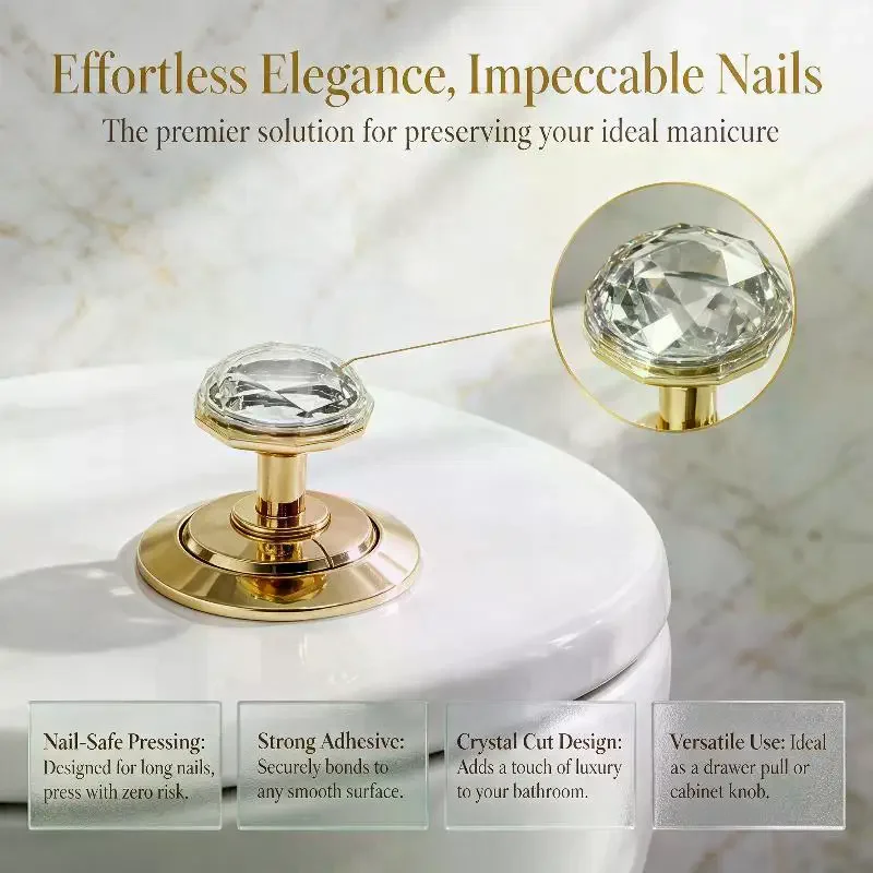 (Diamond Shape Toilet Flush Button Self Adhesive Cabinet Door Drawers Handles)