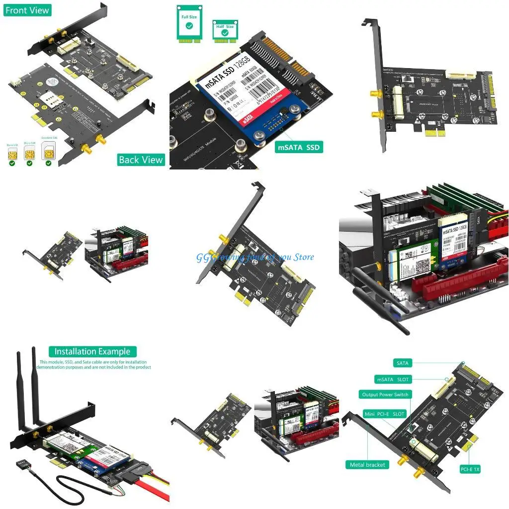 

H9EB High Speed PCIE Converter Mini PCIE to PCIE Laptop Networks Card Converter