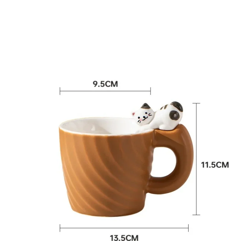 Creative Cartoon Cat Ceramic Mug Cute Cat Cup Children\'s Milk Breakfast Home Office Coffee Cups Tea Cup Gift Frends Drinkware