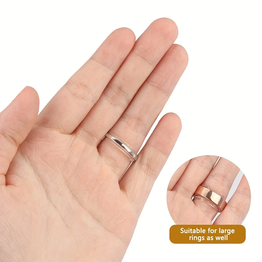 16pcs Ring Size Adjuster Pads Silicone Invisible Clear Ring Sizer Anti-Loss Proof Ring Holder Retainer Shrinker Jewelry Making