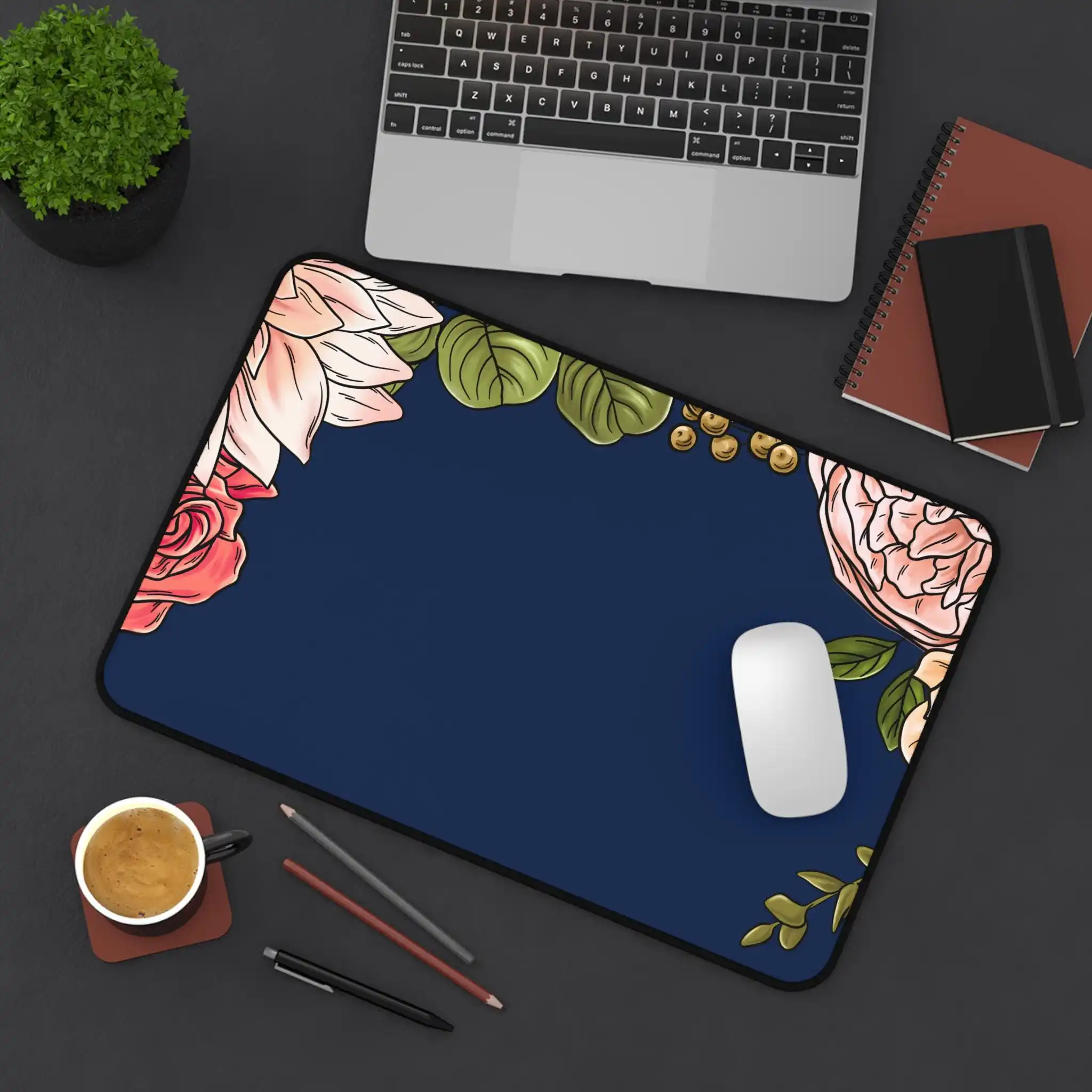 Floral Pattern Desk Mats, Beautiful Office Decorative Gift, A Gift for Her, Anime Deskmat, Cute Mouse Pads Kawaii Desk Pad