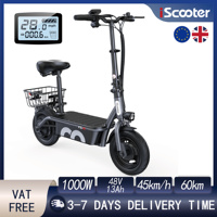 iScooter F3 Electric Scooter 48V 13Ah Battery, 1000W Motor, 60 km Range, Foldable Commuter with Seat and Basket E-Scooter