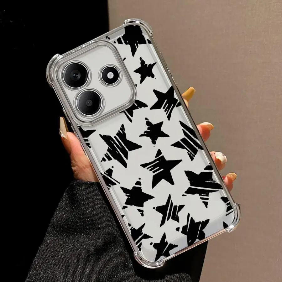 حافظة لهاتف Redmi Note 10s 9S 11 12 13 10 Pro 11s 14 Pro Plus 10 Lite نجمة خماسية