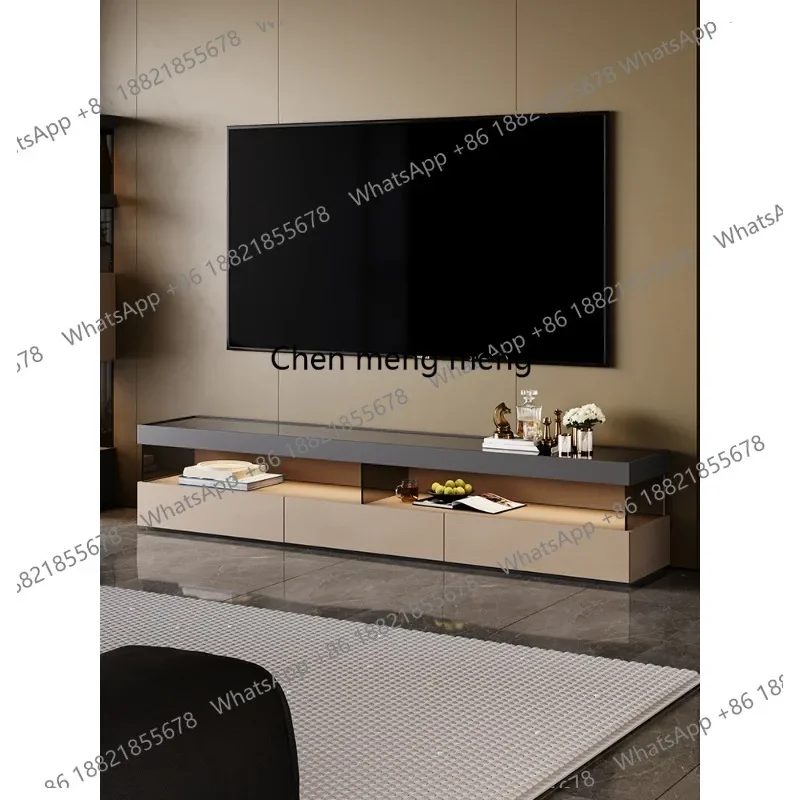 

Light luxury high-end suspended TV cabinet designer floor-to-ceiling TV cabinet living room