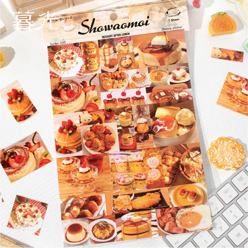 1pcs Showa Memory Series Material Die-cut Stickers Ancient Early Food Mobile Phone Case Decorative Ledger Stickers