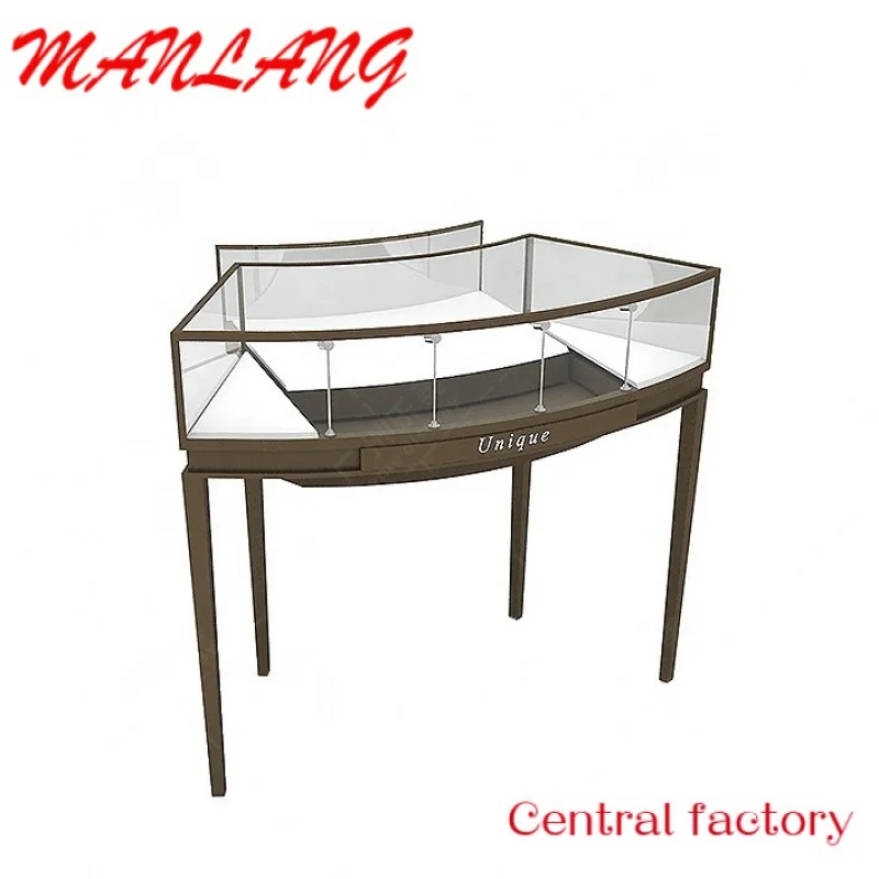 

Custom Multifunctional Showcase Stainless Steel Jewelry Display Wooden Wall Glass Cabinet