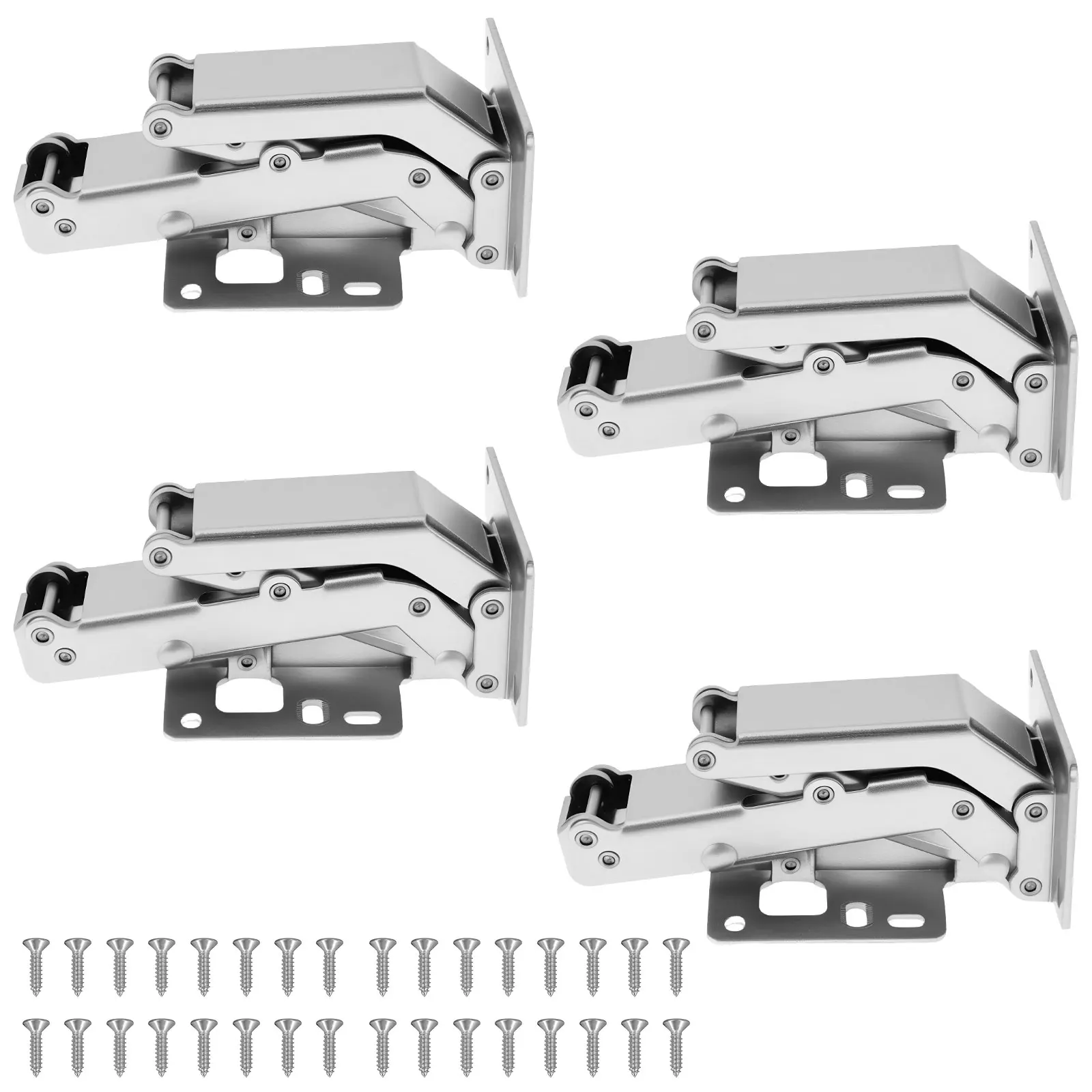 

4Pcs Cold Rolled Steel 170°Hinge with Fixing Screws Soft Closing Frameless Cabinet Door Hinge Easy Installation Tool Accessories