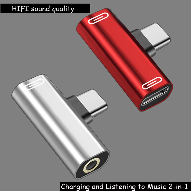 محول سماعة رأس مخصص من النوع C إلى 35 شحن ، محول 2 في 1 مع قابس فتحة دائرية ، مناسب للهاتف المحمول ممن لهم ، فيفو