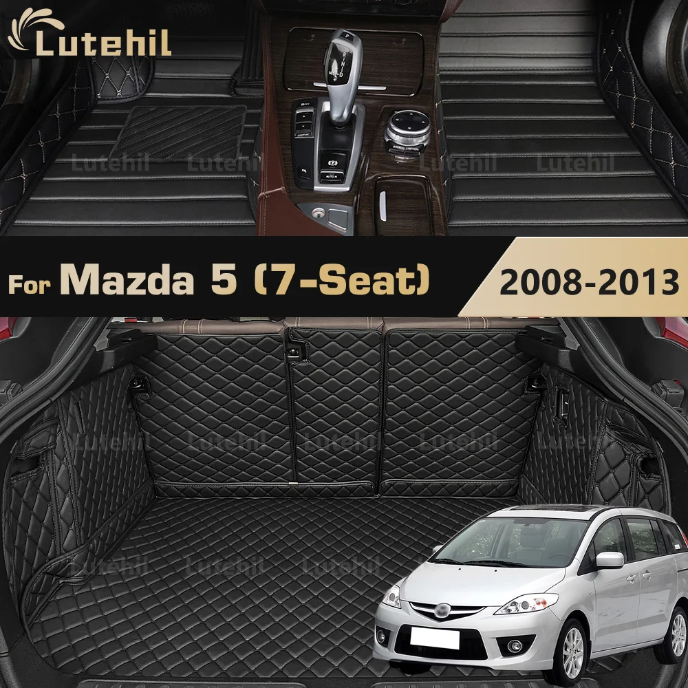 Car Floor Mats For Mazda 5 (7-Seat) 2008-2013 12 11 10 Trunk mat Cargo Liner Protection Carpet Custom Floor Liners Accessories