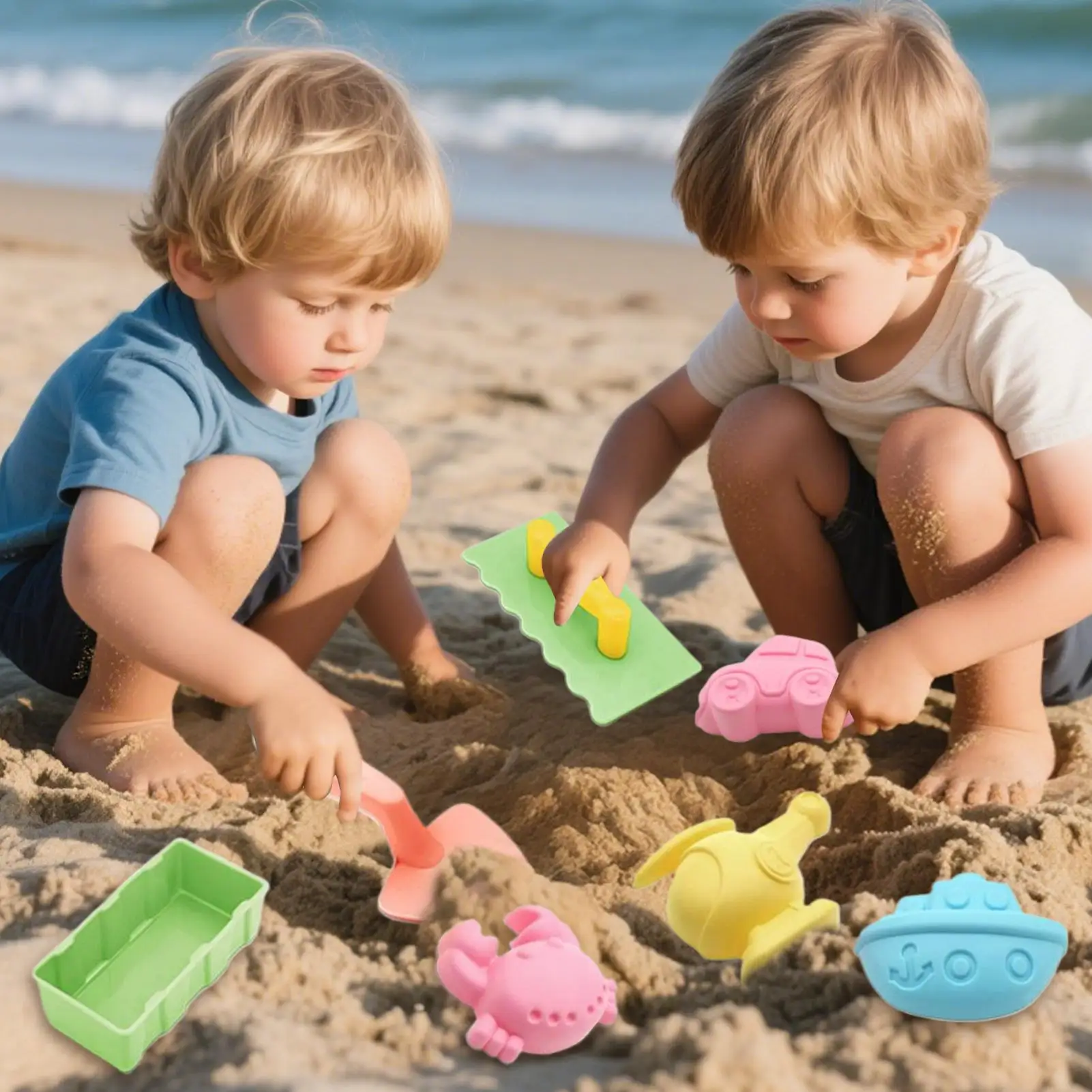 Juguetes de playa, molde de arena y pala, juego ligero impermeable para juegos al aire libre, pala de nieve portátil para niños, niñas y niños