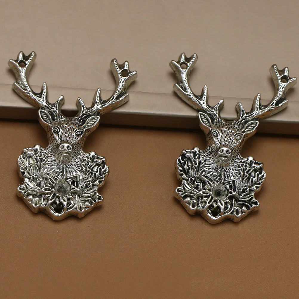 Ciondoli in argento per gioielli con ciondolo testa di cervo in lega da 10 pezzi per realizzare braccialetti