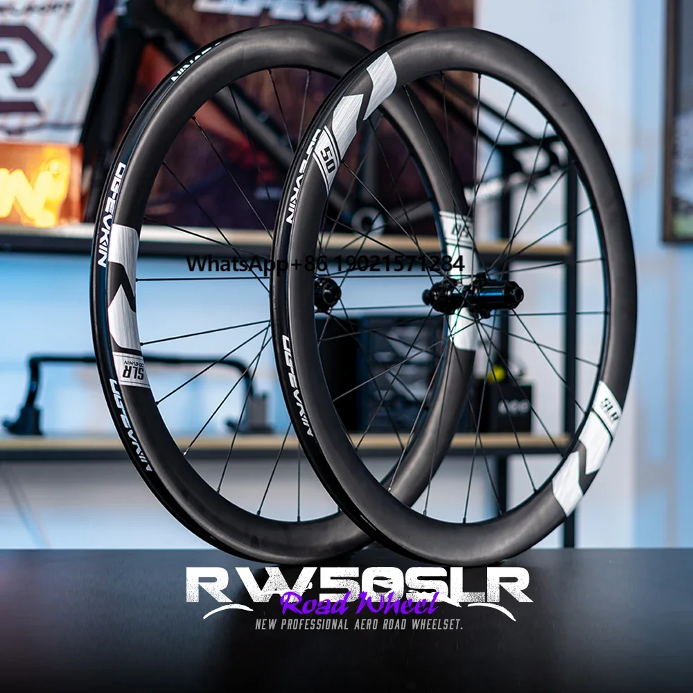 

OG-EVKIN RW-D50SLR-Silvery Carbon Wheelset 50mm 700C Disc 6-bolt/Center-Lock Clincher/Tubeless Racing Road Bike