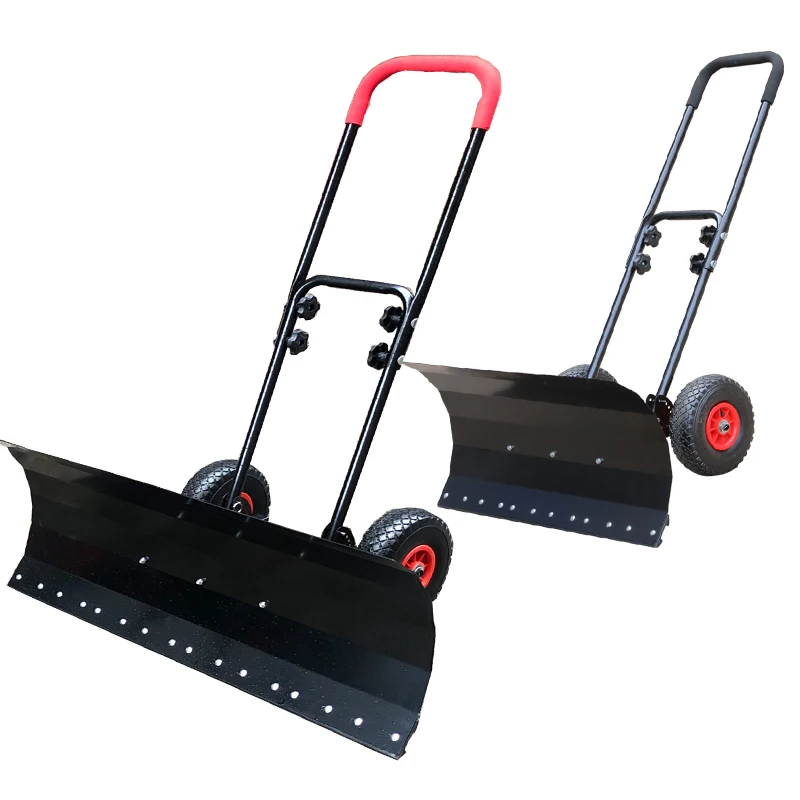 height-adjustable-roller-type-non-slip-handle-snowplow-with-2-wheels-garden-tools-74x35cm-push-snow-shovels